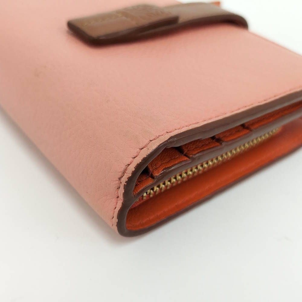 Loewe Compact Zip Wallet Anagram Leather Pink Orange — view 4