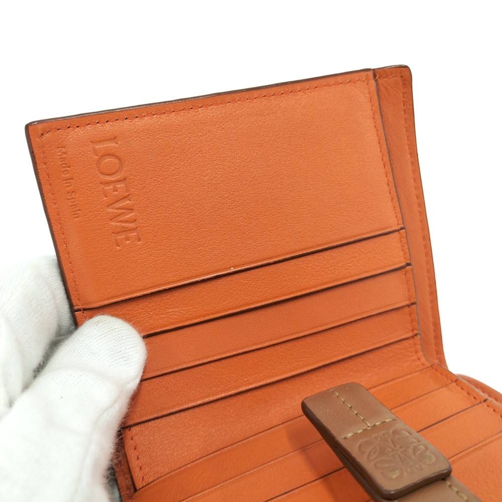 Loewe Compact Zip Wallet Anagram Leather Pink Orange — view 8