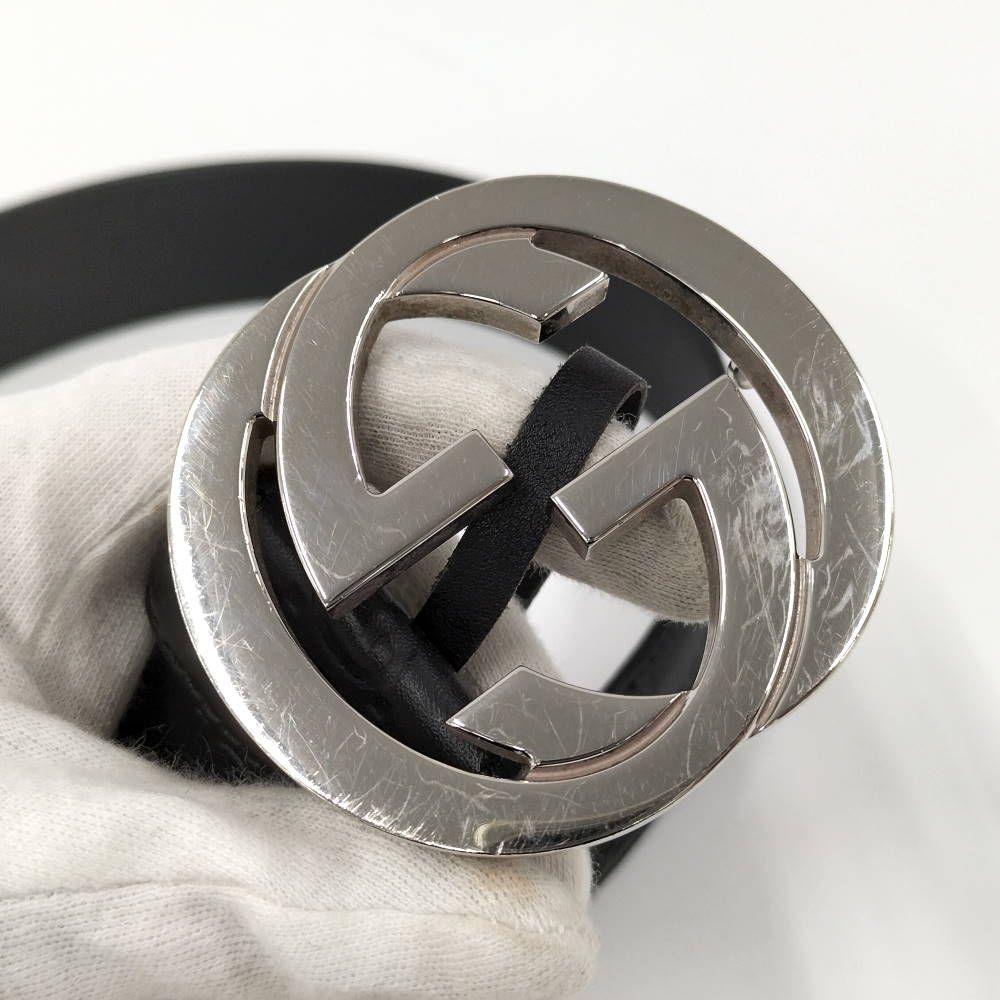 Gucci Interlocking Belt Leather Black — view 5