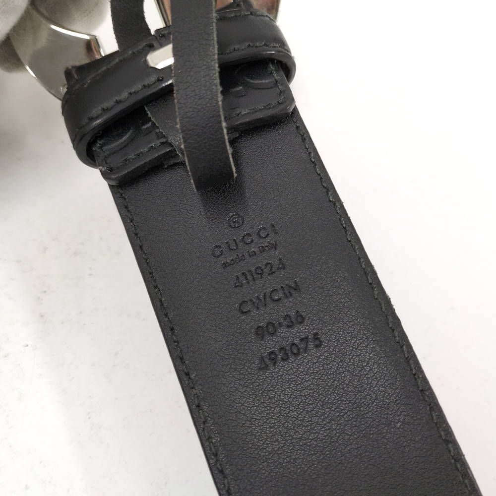 Gucci Interlocking Belt Leather Black — view 7