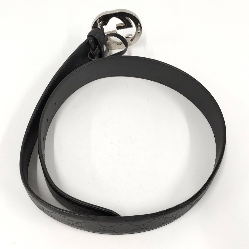 Gucci Interlocking Belt Leather Black — view 3