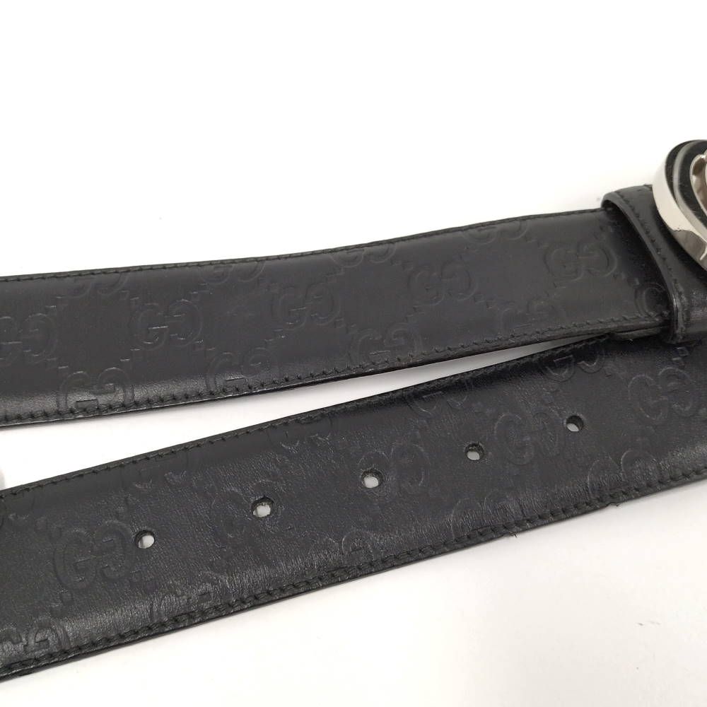 Gucci Interlocking Belt Leather Black — view 6