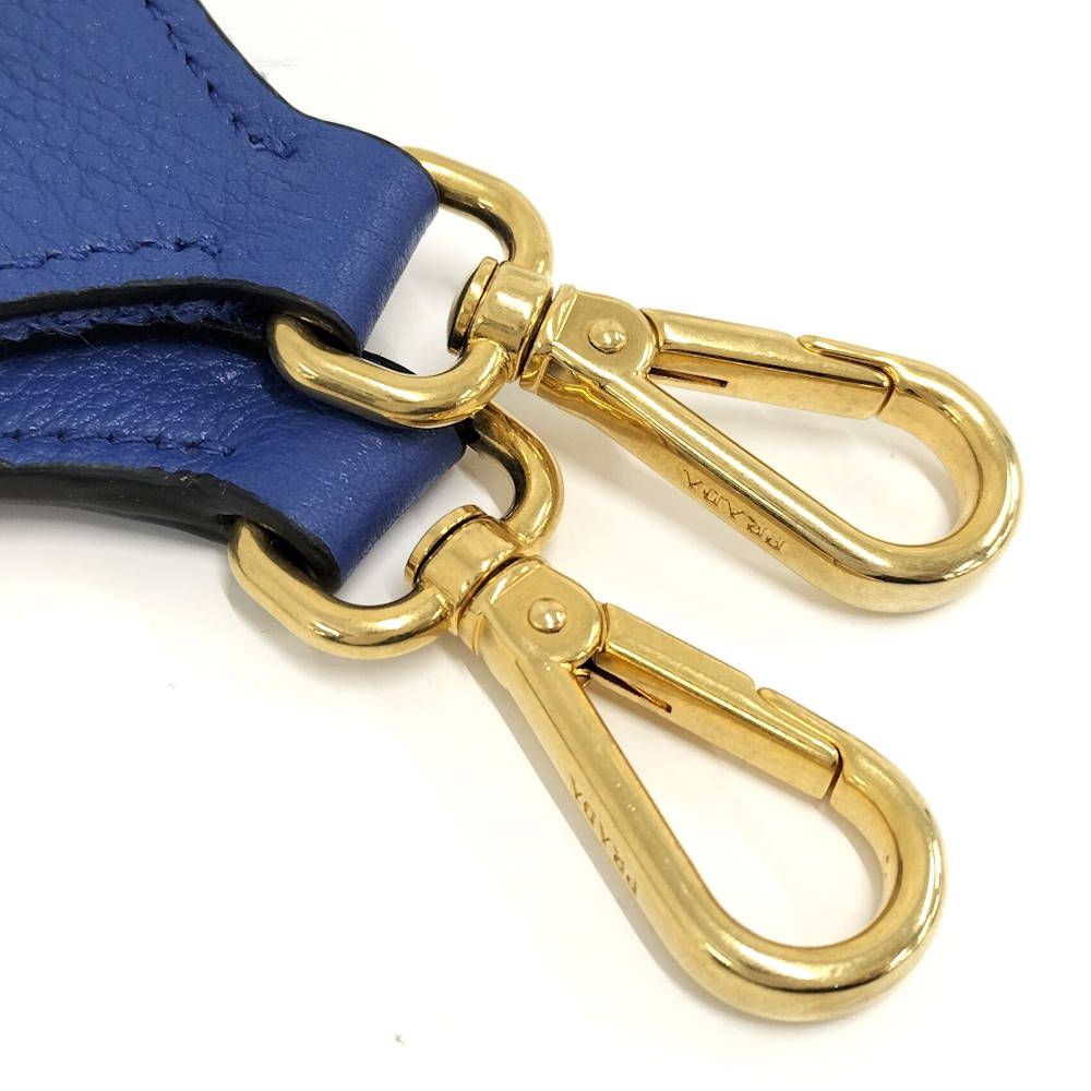 Prada Witteno Dino Azuro Shoulder Bag Leather Blue — view 7
