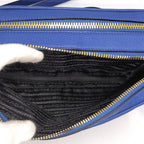 Prada Witteno Dino Azuro Shoulder Bag Leather Blue — view 9