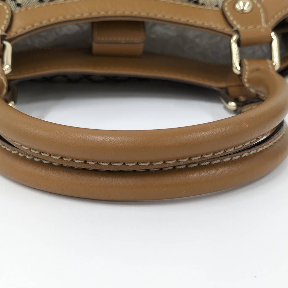 Gucci Handbag Diamante Canvas Leather Brown — view 7