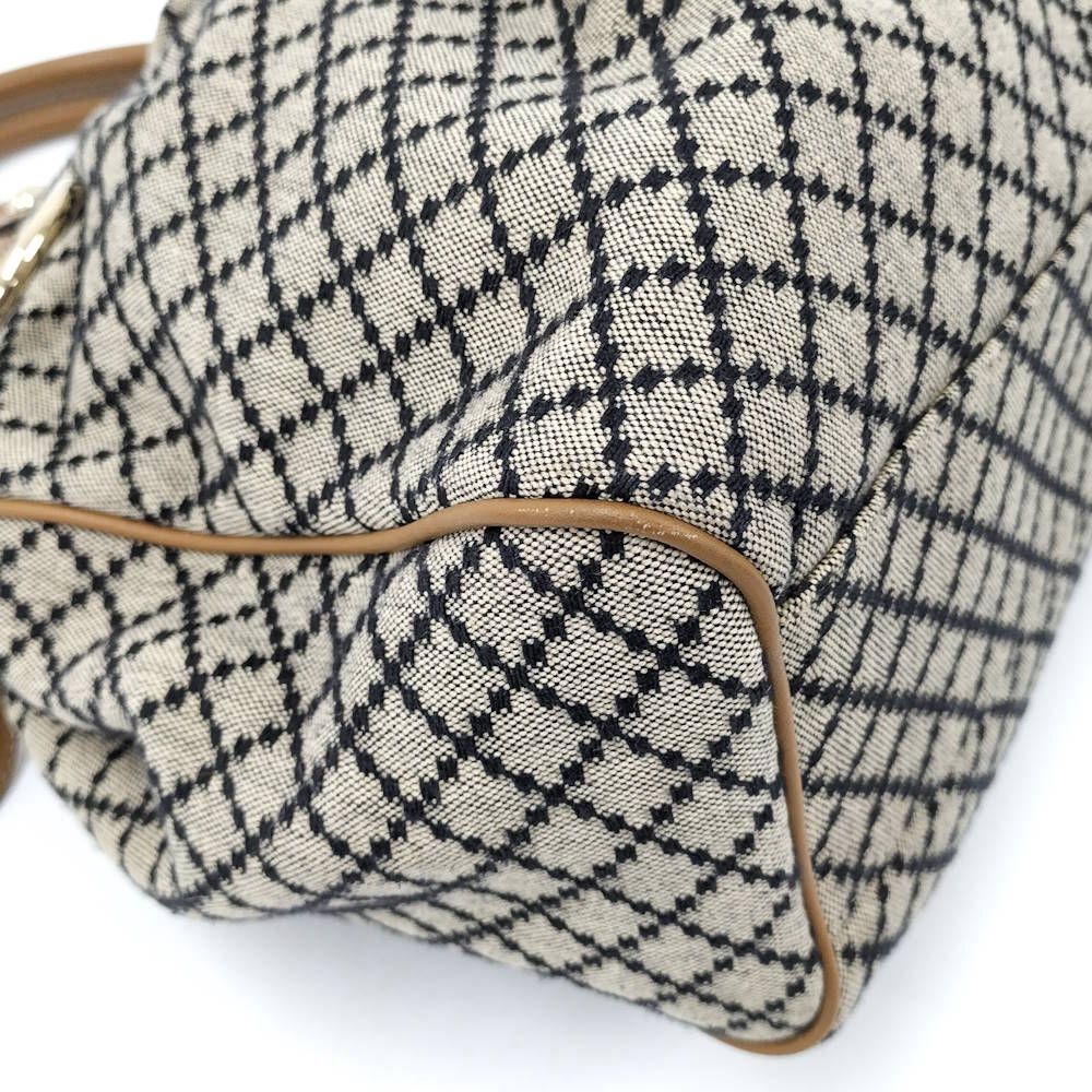 Gucci Handbag Diamante Canvas Leather Brown — view 3
