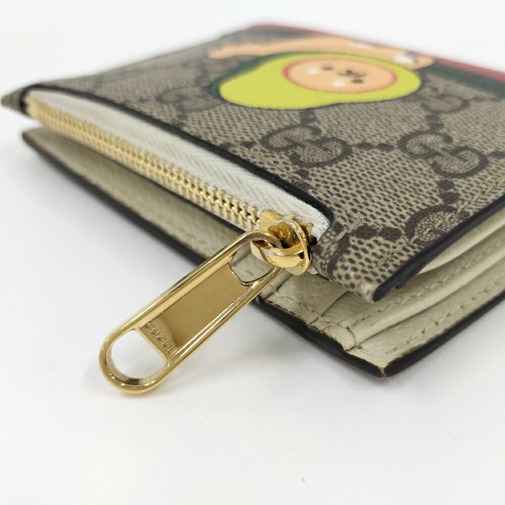 Gucci Compact Wallet Coating Animal Print Beige — view 6