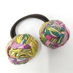 Hermes Hair Tie Scrunchie Pom Cloth Multicolor — view 5