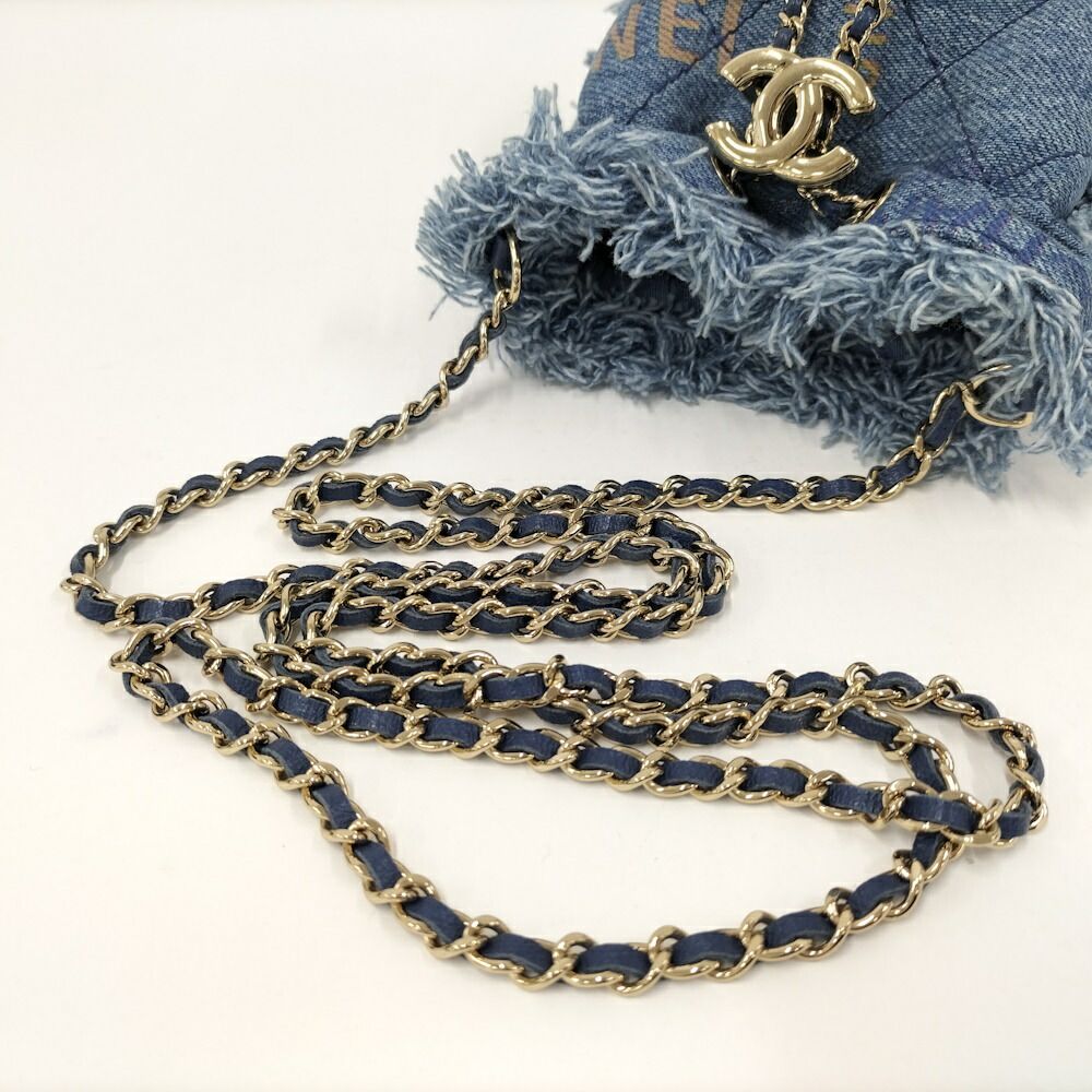Chanel Chain Shoulder Bag Denim Blue Multicolor — view 6