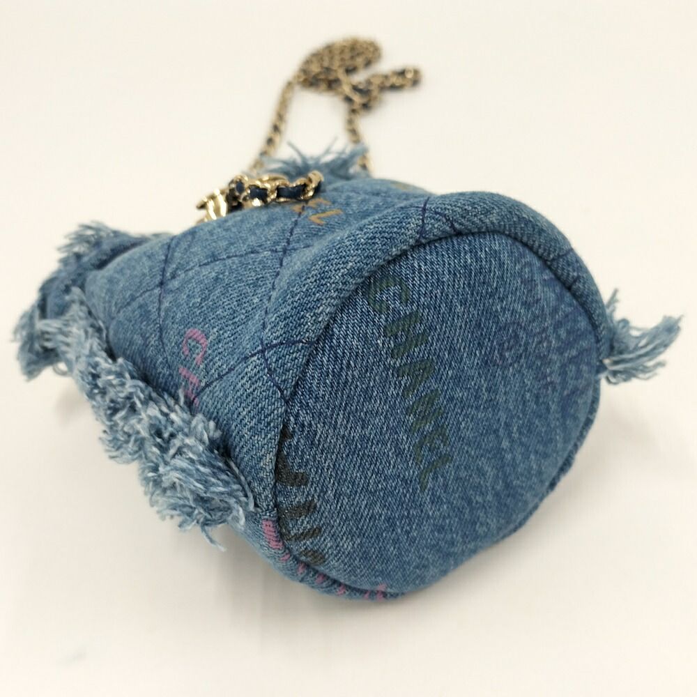 Chanel Chain Shoulder Bag Denim Blue Multicolor — view 4