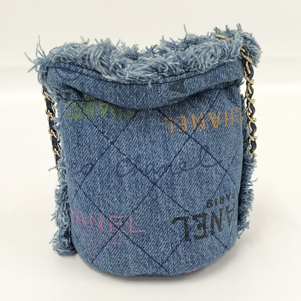 Chanel Chain Shoulder Bag Denim Blue Multicolor — view 2