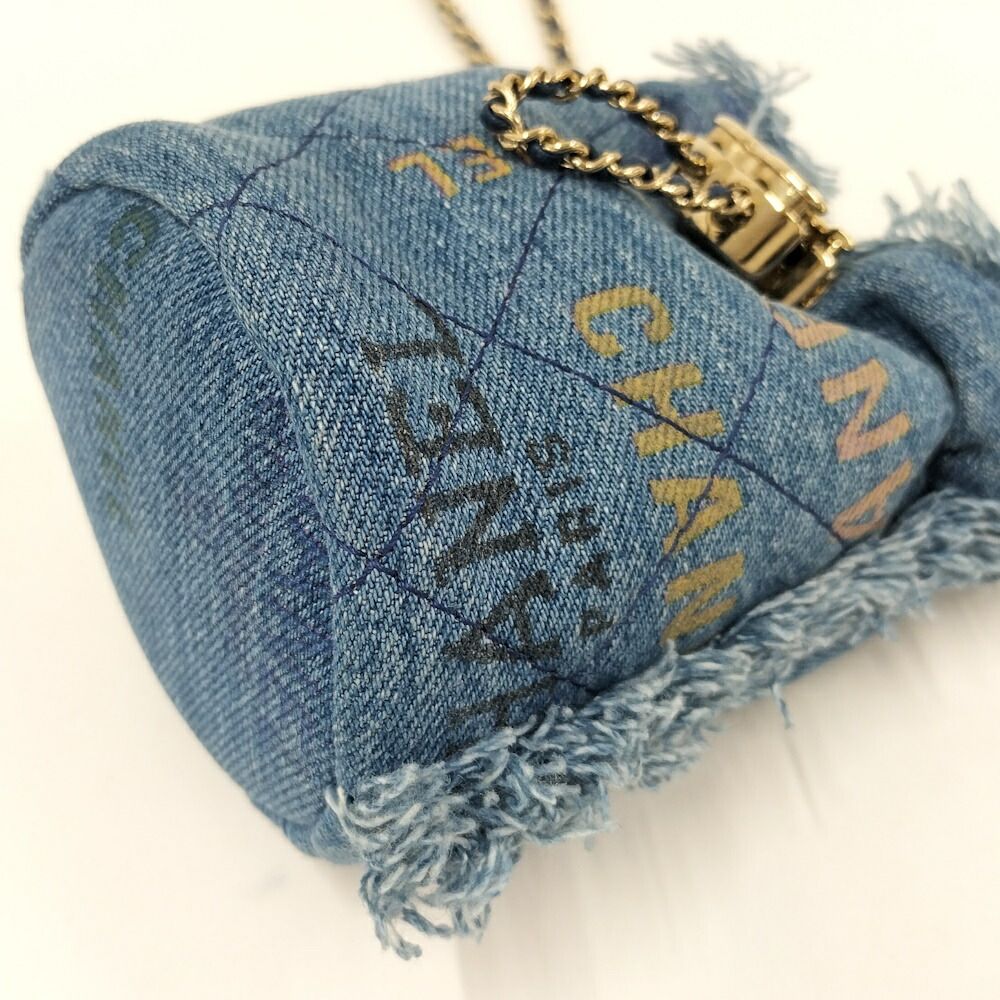 Chanel Chain Shoulder Bag Denim Blue Multicolor — view 3