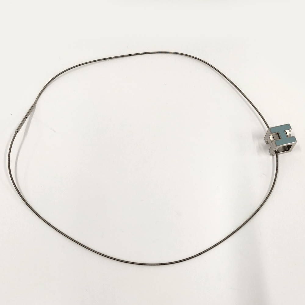 Hermes Cage Ash Cube Necklace Plated Silver — view 3
