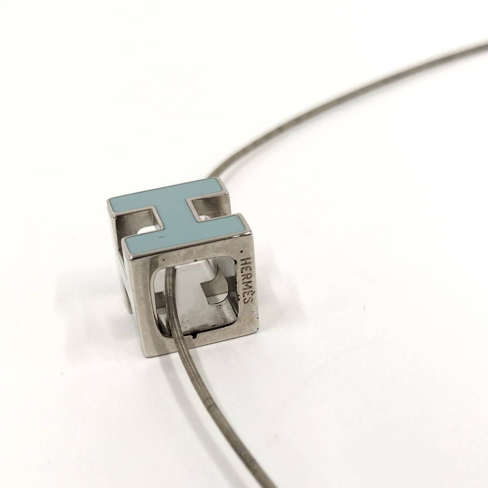 Hermes Cage Ash Cube Necklace Plated Silver — view 4