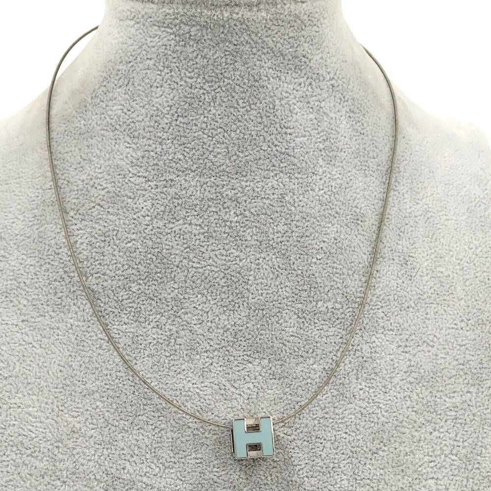Hermes Cage Ash Cube Necklace Plated Silver — view 7