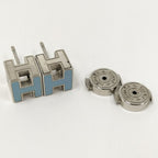 Hermes Cage Ash Cube Earrings H Logo Blue Silver Plated — view 6