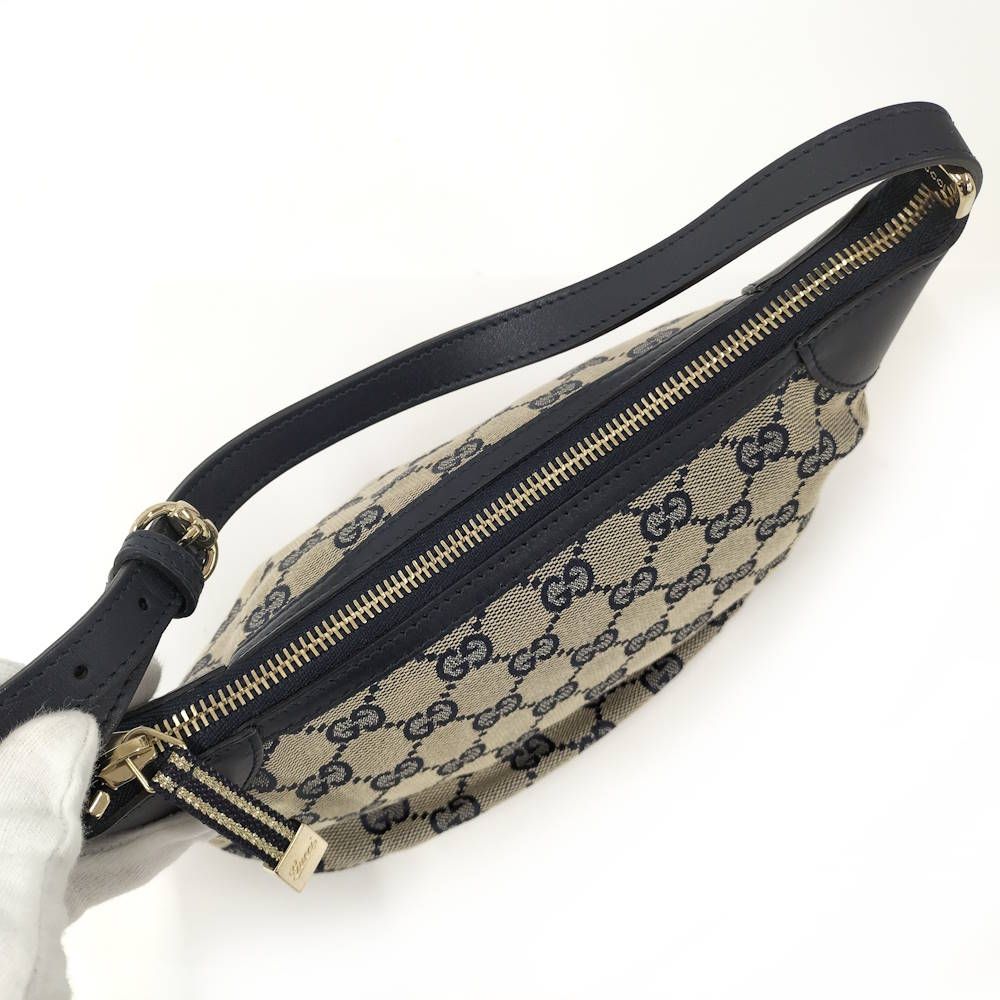 Gucci Pouch GG Canvas Leather Navy — view 8