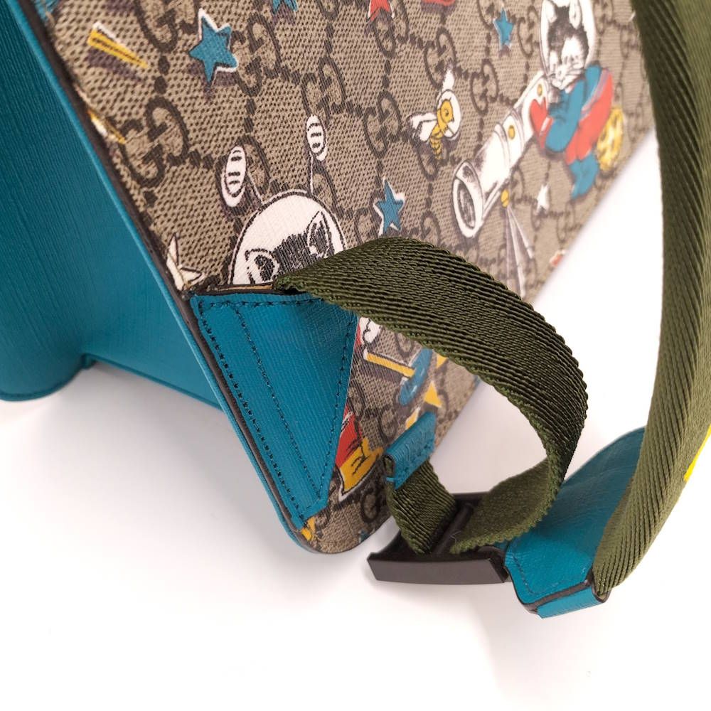Gucci Backpack Sac Children's GG Supreme Gray Blue — view 7