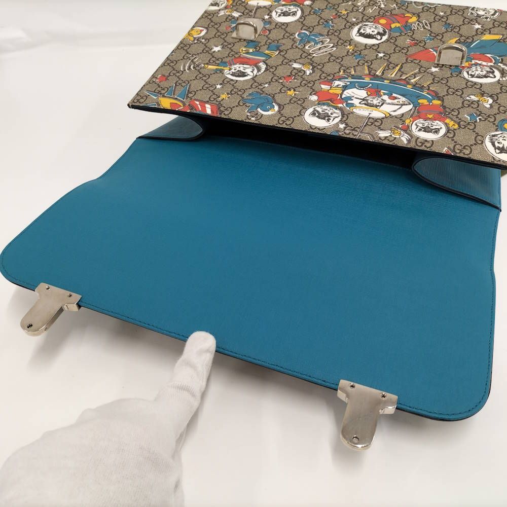 Gucci Backpack Sac Children's GG Supreme Gray Blue — view 9