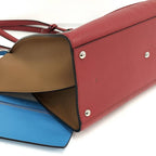 Fendi Troisages Handbag Leather Red Brown — view 4