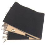 Gucci Scarf GG Pattern Cashmere Wool Brown Black — view 9