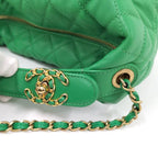 Chanel Hobo 2-Way Shoulder Bag Quilted Lambskin Leather Green — view 5