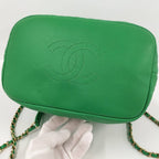 Chanel Hobo 2-Way Shoulder Bag Quilted Lambskin Leather Green — view 7