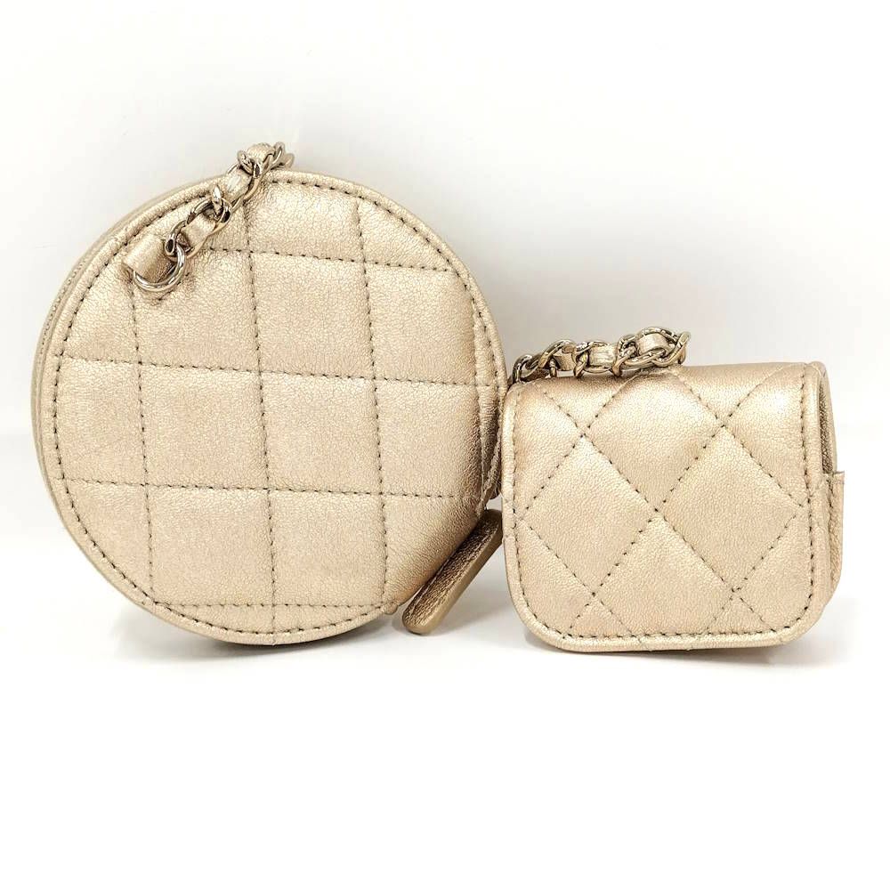Chanel Chain Pouch Coin Case Airpods Pro Gold — view 2