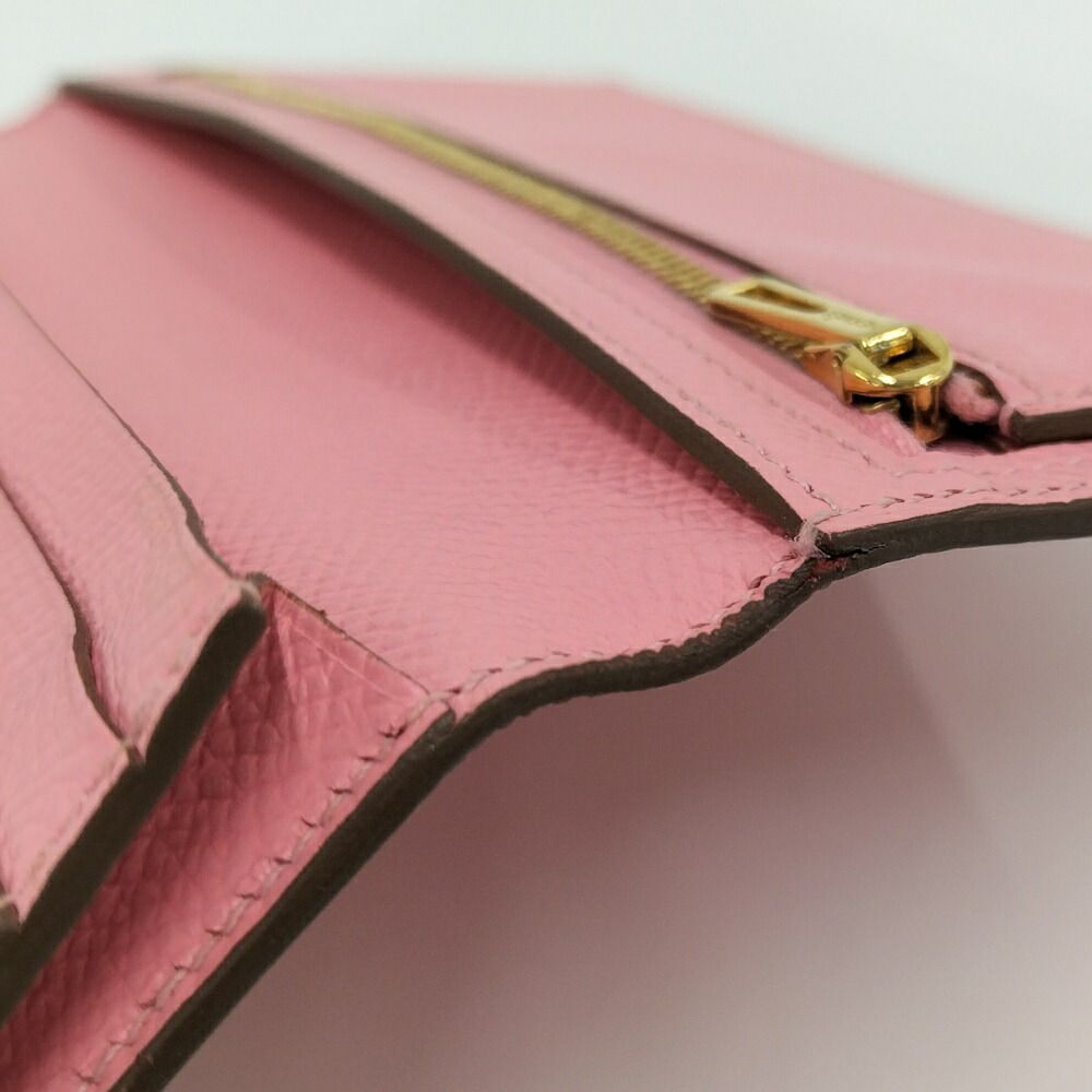 Hermes Bearn Souffle Wallet Pink Leather — view 8