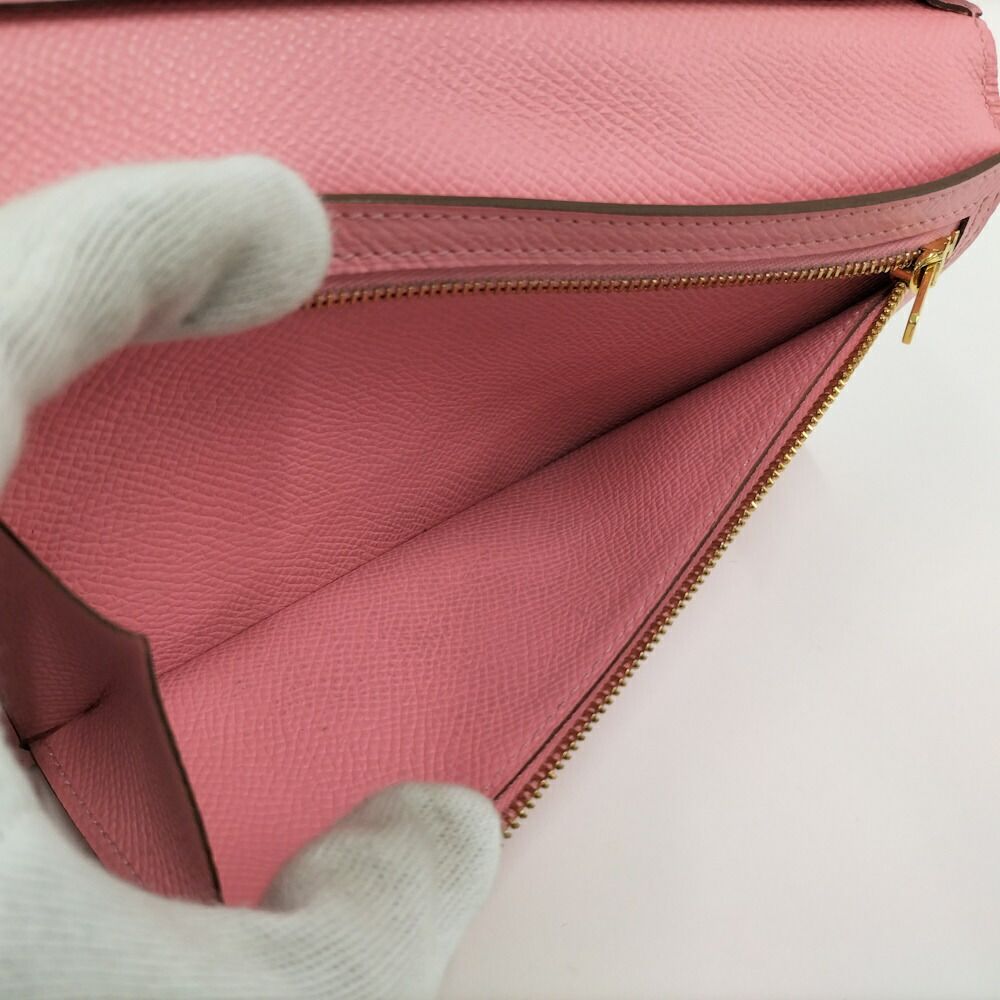 Hermes Bearn Souffle Wallet Pink Leather — view 9