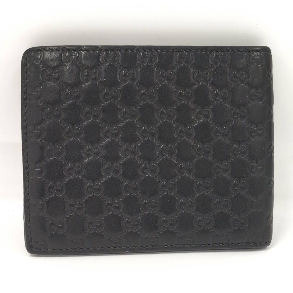 Gucci Bifold Wallet Billfold Micro Guccissima Leather Black — view 3