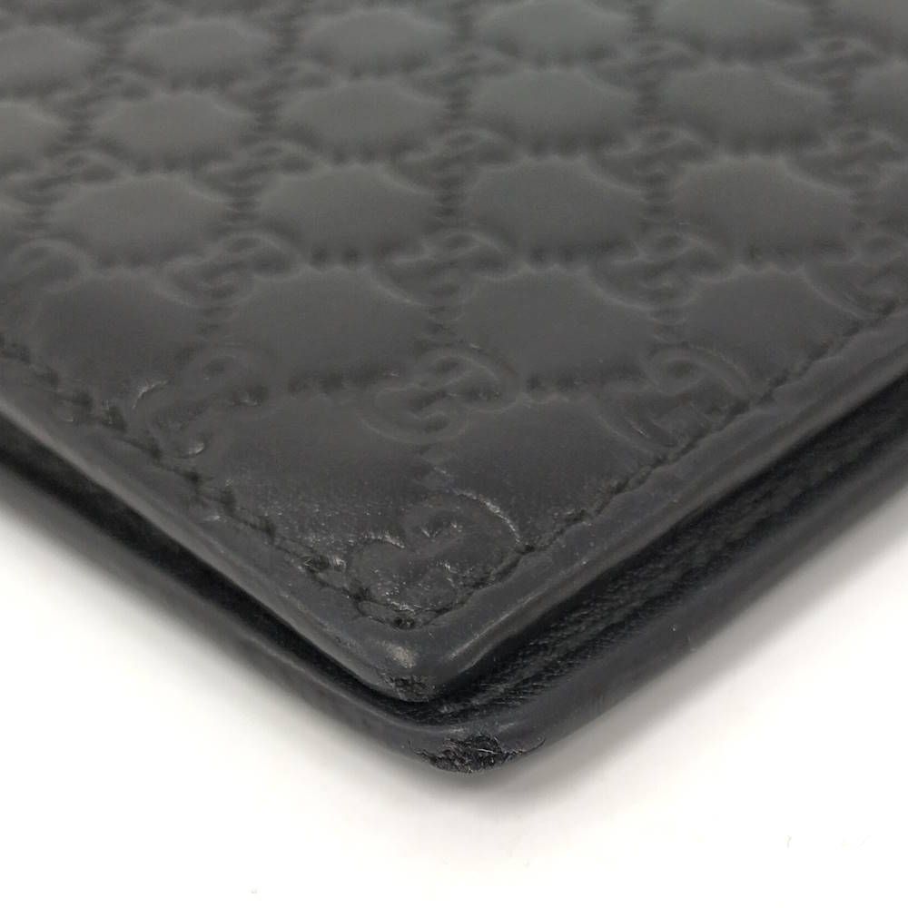 Gucci Bifold Wallet Billfold Micro Guccissima Leather Black — view 4