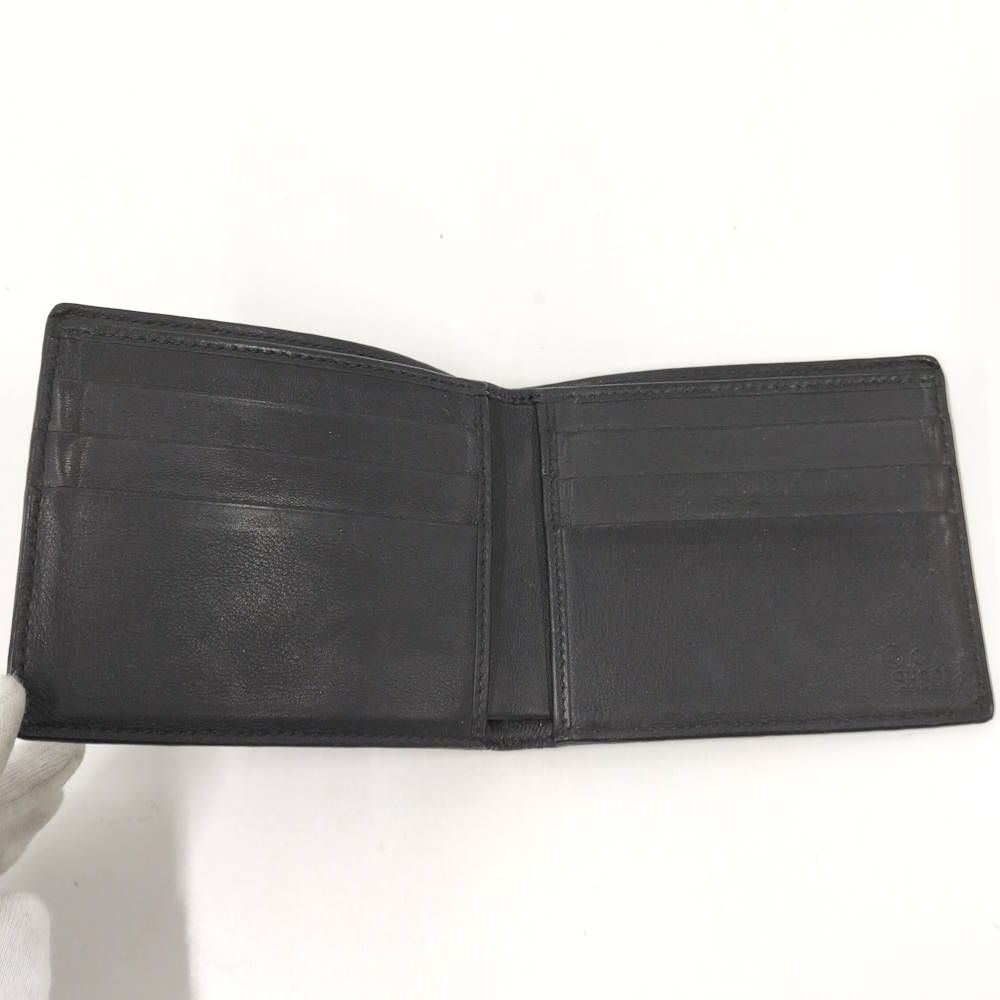 Gucci Bifold Wallet Billfold Micro Guccissima Leather Black — view 2