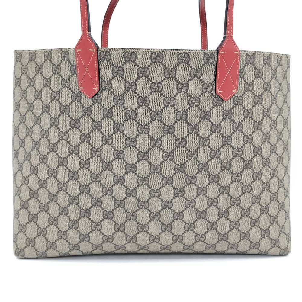 Gucci Reversible Tote GG Supreme Red Beige — view 2