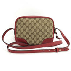 Gucci Shoulder Bag GG Canvas Leather Red Beige — view 2