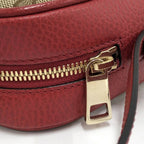 Gucci Shoulder Bag GG Canvas Leather Red Beige — view 7