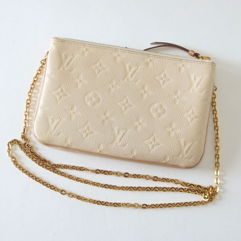 Louis Vuitton Pochette Double Zip Shoulder Bag Monogram Empreinte Beige — view 2