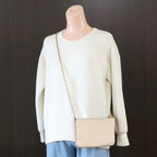 Louis Vuitton Pochette Double Zip Shoulder Bag Monogram Empreinte Beige — view 6