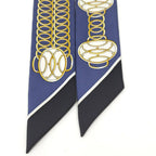 Hermes Twill Scarf Lift Profile Silk Multicolor Blue — view 3