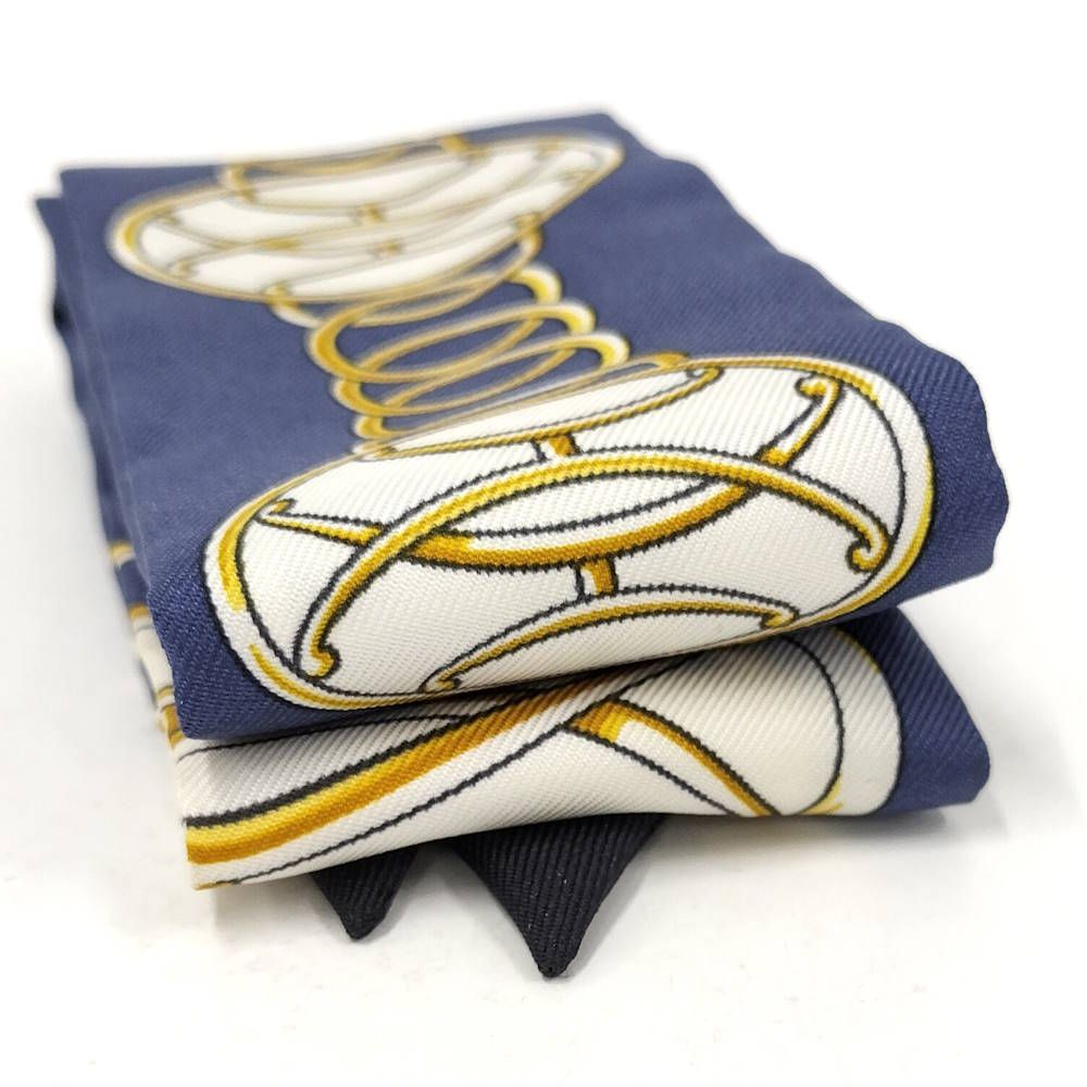 Hermes Twill Scarf Lift Profile Silk Multicolor Blue — view 5