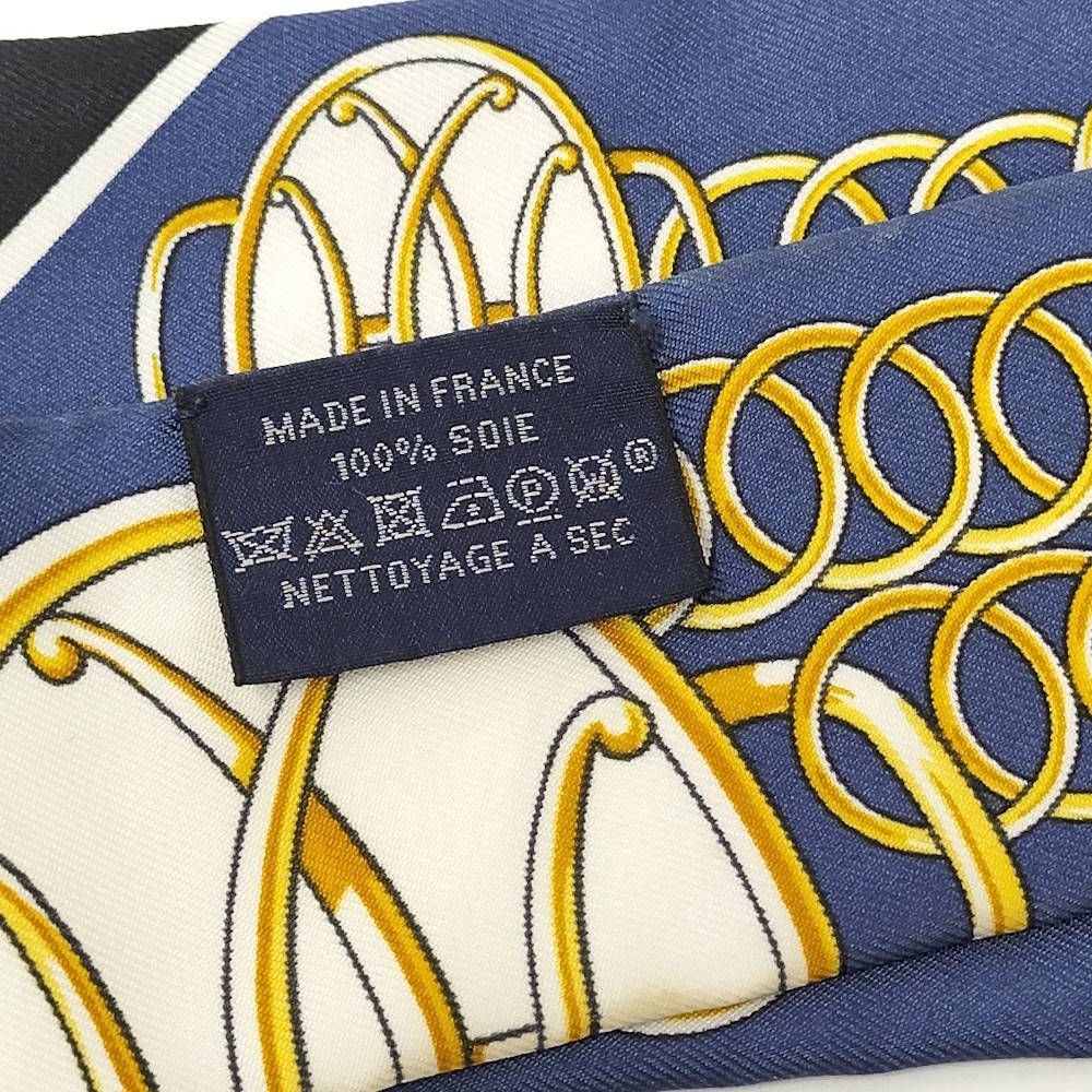 Hermes Twill Scarf Lift Profile Silk Multicolor Blue — view 9