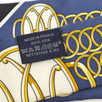 Hermes Twill Scarf Lift Profile Silk Multicolor Blue — view 9