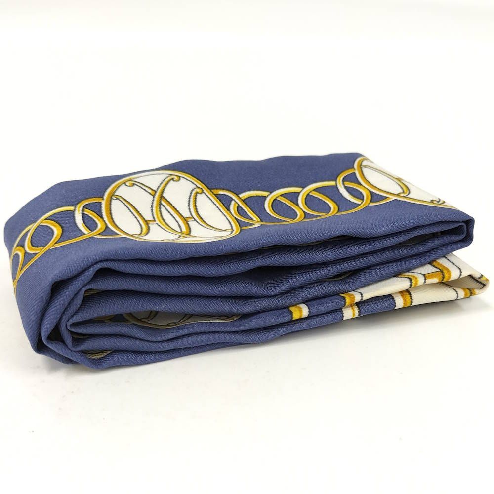 Hermes Twill Scarf Lift Profile Silk Multicolor Blue — view 6