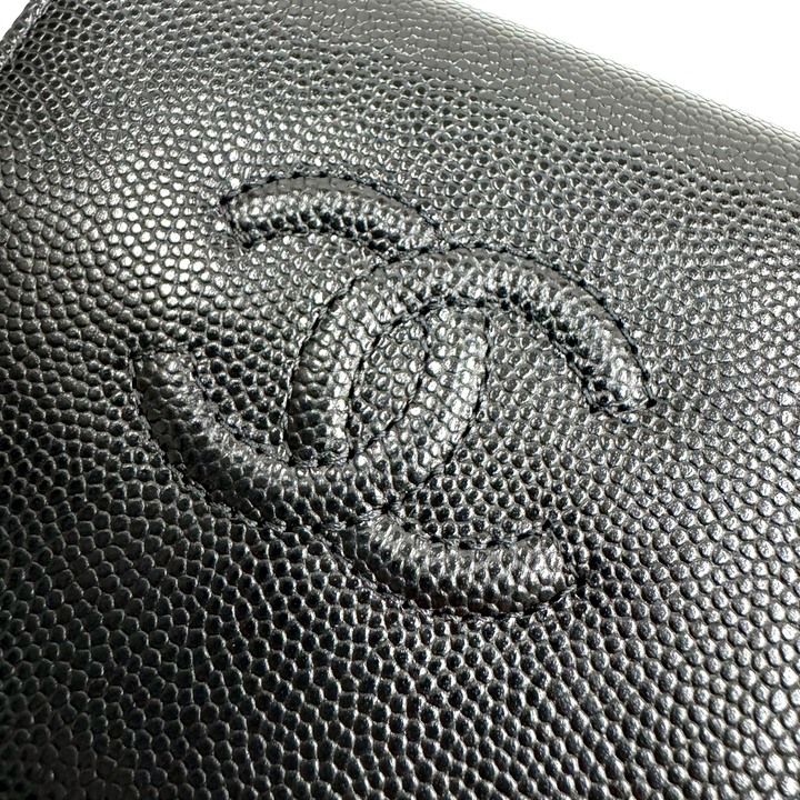 Chanel Small Flap Wallet Caviar Leather Black — view 3