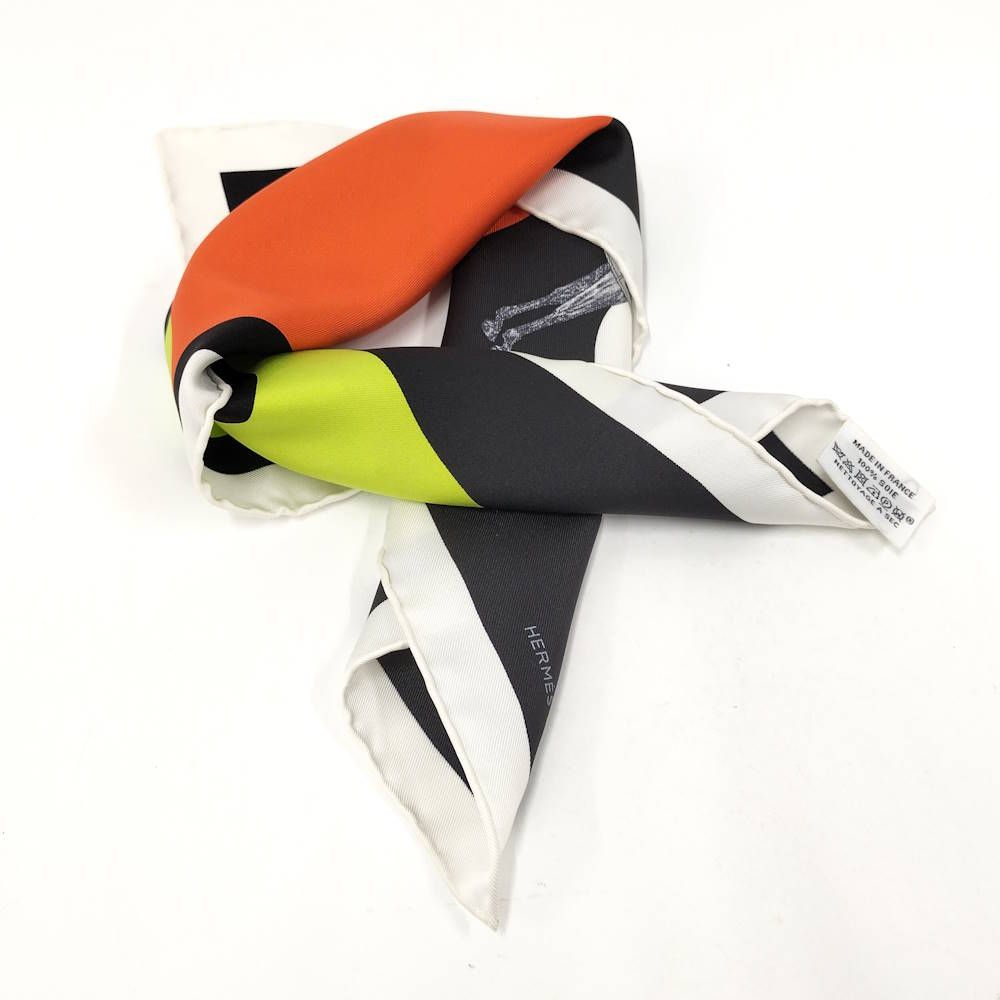 Hermes Carre 42 Hose Multicolor Serpentine Pierre Chien Pawn Silk Scarf — view 7