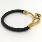 Hermes Jumbo Bracelet Leather Black Gold Plated — view 4
