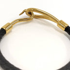Hermes Jumbo Bracelet Leather Black Gold Plated — view 6