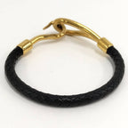 Hermes Jumbo Bracelet Leather Black Gold Plated — view 2