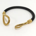 Hermes Jumbo Bracelet Leather Black Gold Plated — view 5