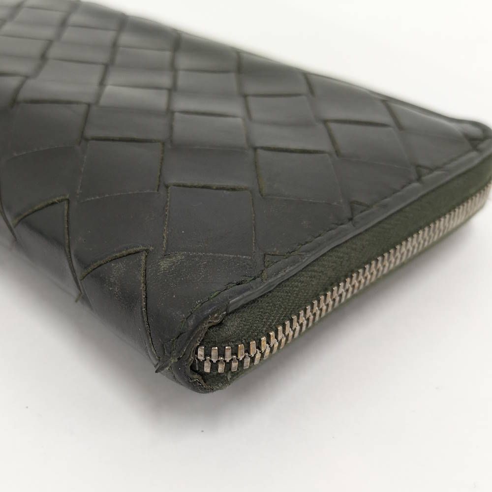 Bottega Veneta Zip Around Wallet Intrecciato Leather Khaki — view 6